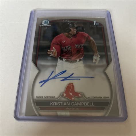 Kristian Campbell Bowman Chrome Draft St Autograph Auto Ebay