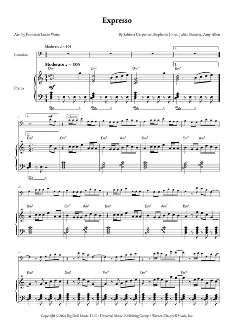 Espresso Arr Jhonatan Lucio Viana By Sabrina Carpenter Sheet Music