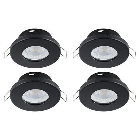 Eglo LED Einbauleuchten Set rund MAZUBY LED 1 5 W Schwarz Warmweiß