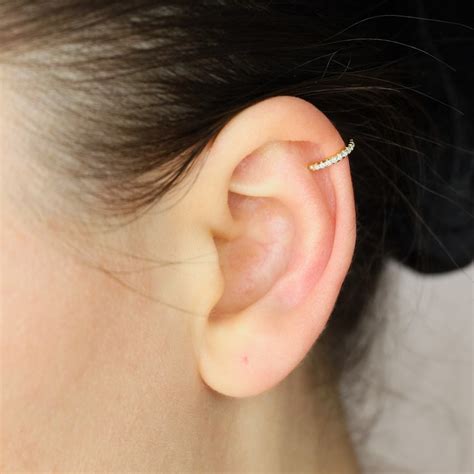 Fake Helix Piercing Ear Cuff Cz Ear Cuff Dainty Ear Cuff Etsy Canada