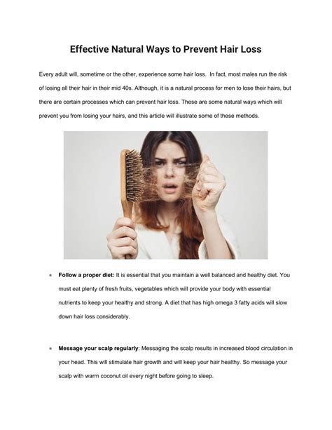 Ppt Effective Natural Ways To Prevent Hair Loss Powerpoint