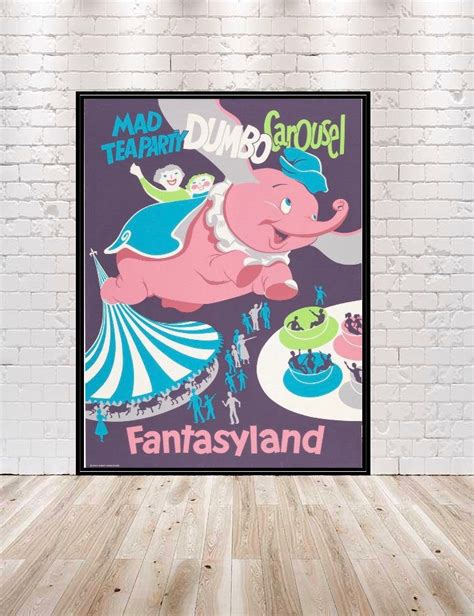 Dumbo Poster Dumbo The Flying Elephant Poster Disney Attraction Poster