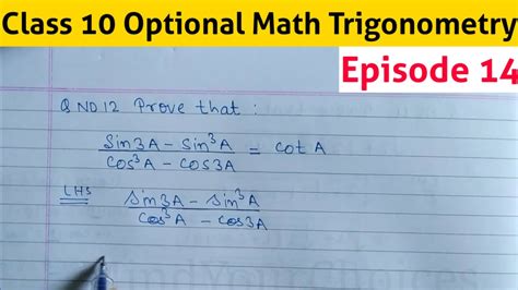 Trigonometry Trigonometry Class Optional Math Class