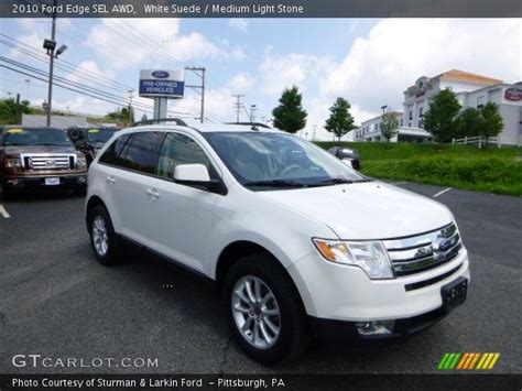 White Suede 2010 Ford Edge SEL AWD Medium Light Stone Interior