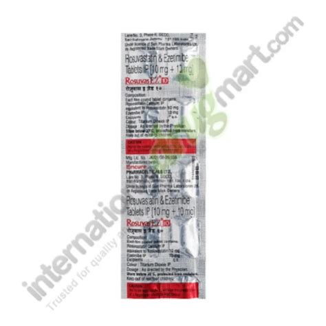 Buy Rosuvastatin Ezetimibe 10mg 10mg Tablets Online At Idm