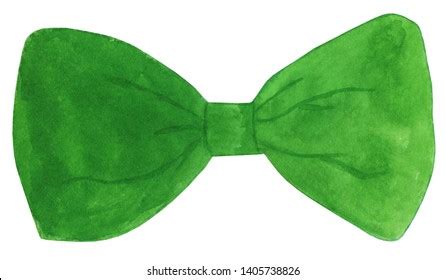 Watercolor Green Bow Tie Illustration Green Stock Illustration ...