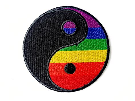 Tyga Thai Brand Yin Yang Tao Gay Lesbian Pride Rainbow Retro Lgbt Logo Applique Embroidered Sew