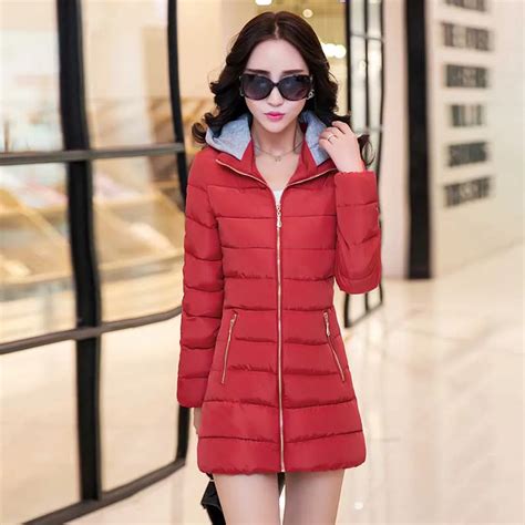 New Wadded Winter Long Jacket Women Hooded Cotton Jacket Fashion 2016