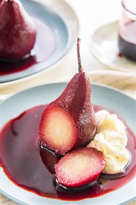 Red Wine Poached Pears The Flavor Bender