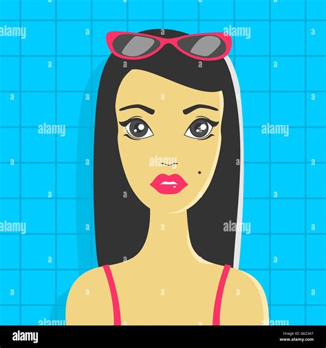 Vector Illustration Brunette Girl Stock Vector Image And Art Alamy