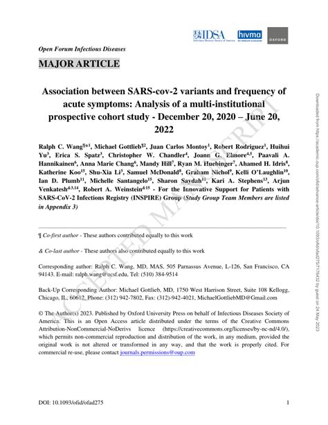 Pdf Association Between Sars Cov Variants And Frequency Of Acute