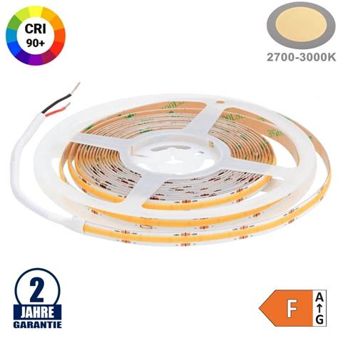 512SMD m 12W m 24V COB LED Streifen CRI90 Warmweiß 5m LEDFactory