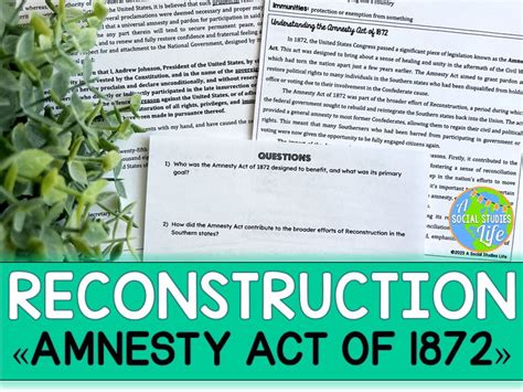 Amnesty Act 1872 | Teaching Resources