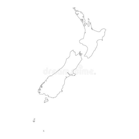 Highly Detailed New Zealand Map With Borders Isolated On Background Stock Vector Illustration