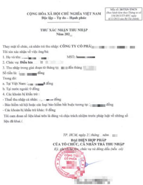 Mẫu Giấy Xác Nhận Thu Nhập File Word Hướng Dẫn Và Tải Miễn Phí