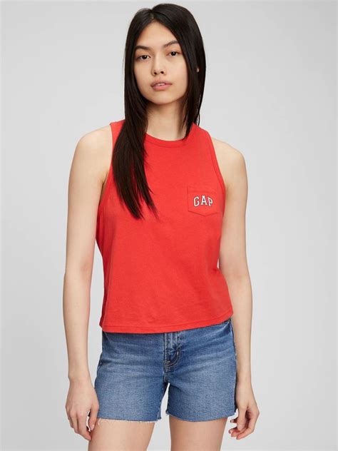 Gap Logo Cropped Muscle Tank Top Mall Of America