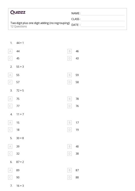 50 Two Digit Subtraction Worksheets For Kindergarten On Quizizz Free And Printable