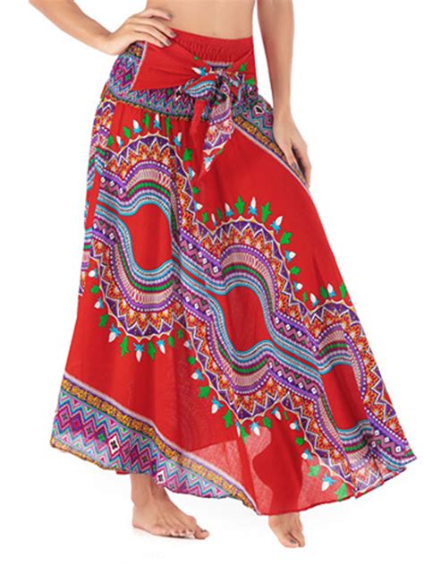 Women Summer Boho Bohemian Full Maxi Long Gypsy Skirt Chiffon Elegant