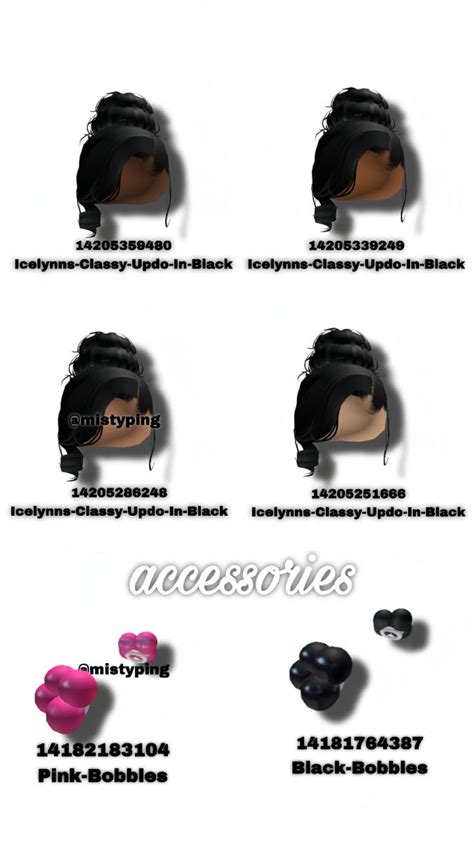 New Hair Codes Follow My Tt Mistyping 2olivaria In 2023 Black Hair Roblox Brown Hair