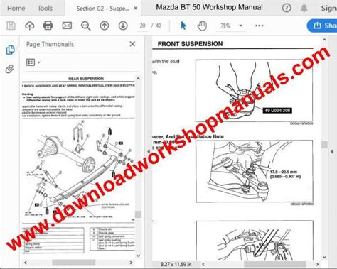 Mazda Bt50 Workshop Repair Manual Repair Manuals Workshop Mazda