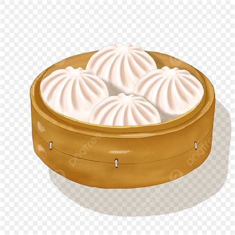 Steam Buns PNG Transparent, Steamed Bun Cartoon Element In A Cage, A ...