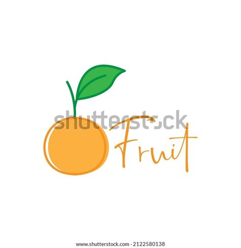 Fresh Orange Fruit Line Art Colorful Stock Vector Royalty Free