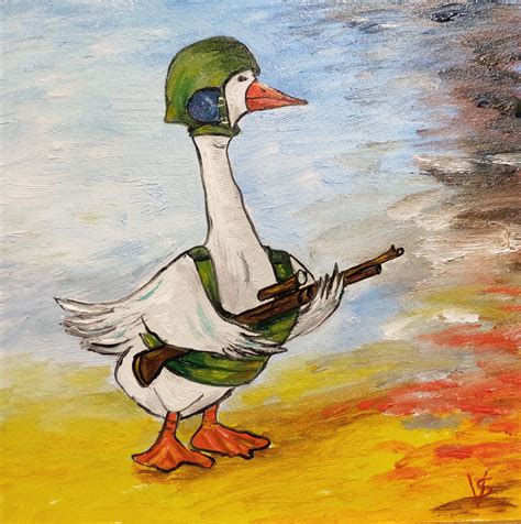 Goose Defender Painting By Vira Savka Jose Art Gallery