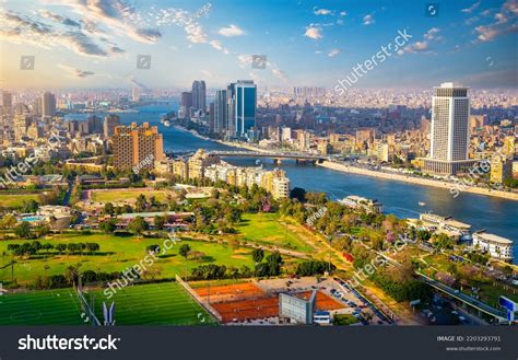 Cairo Aerial View Nile River Egypt Stock Photo Shutterstock