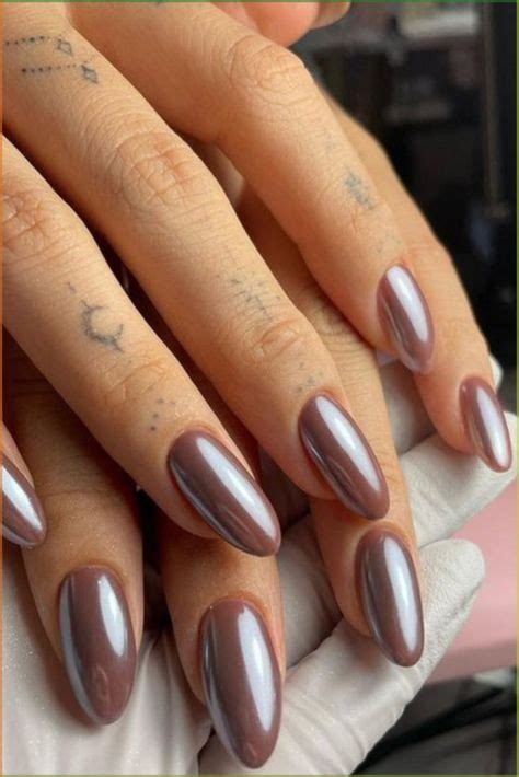 Pin By Samantha Alyx On Brown Chrome Nails In Gel Nails Brown