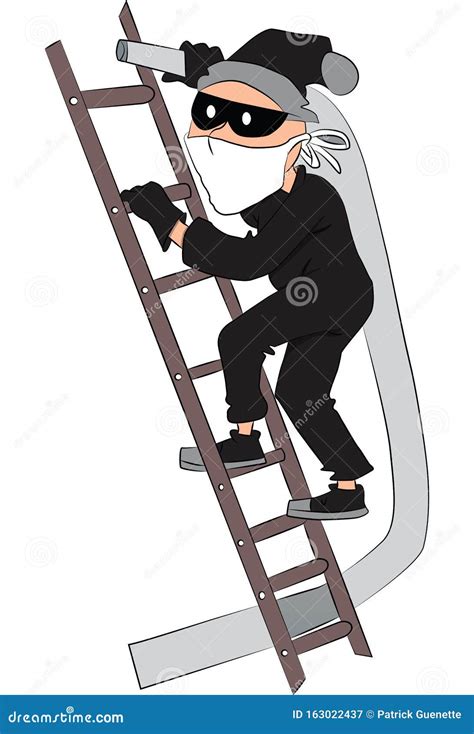 D Burglar With Ladder Royalty Free Stock Image Cartoondealer