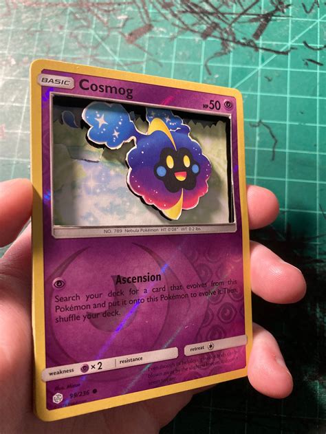 3d Pokemon Card Cosmog 99236 Reverse Holo Etsy