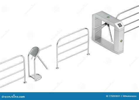 Entry And Exit Turnstiles Stock Illustration Illustration Of Pass