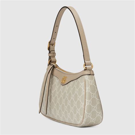 Sac Main Ophidia Petite Taille En Toile Supreme Beige Et Blanche