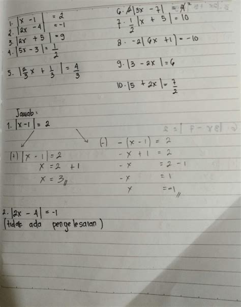 SOLUTION Latihan Soal Persamaan Dan Pertidaksamaan Nilai Mutlak Kelas