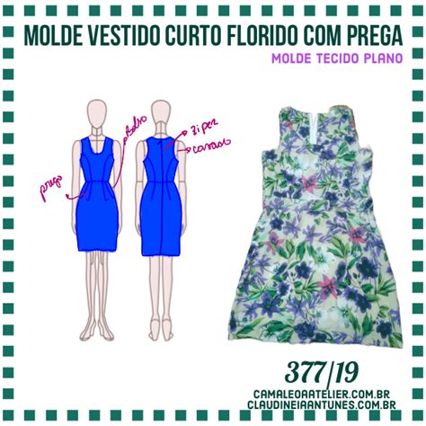 Molde Vestido Curto Florido Prega Camaleoa Atelier De Costura