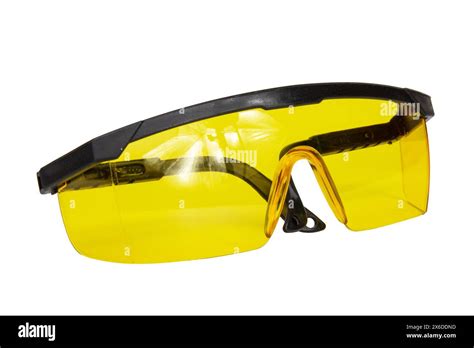 Yellow Safety Glasses Isolated On White Background Stock Photo Alamy