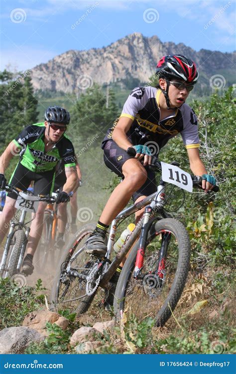 Mountain bike racer editorial stock image. Image of full - 17656424