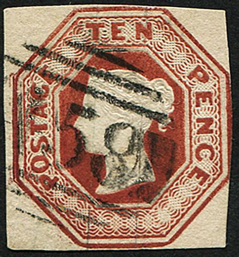 10d SG 57 2 DEEP BROWN VFU Neat 458 Lincoln Embassy Philatelists