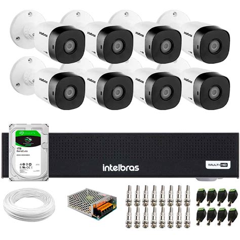 Kit 8 Câmeras Intelbras VHD 1230 B Full HD 1080p Bullet Visão Noturna