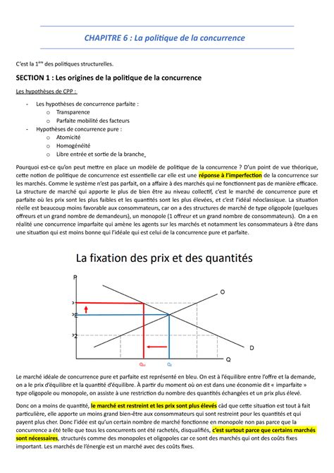 Macroéconomie CHAP 6 la concurrence CHAPITRE 6 La politique de la