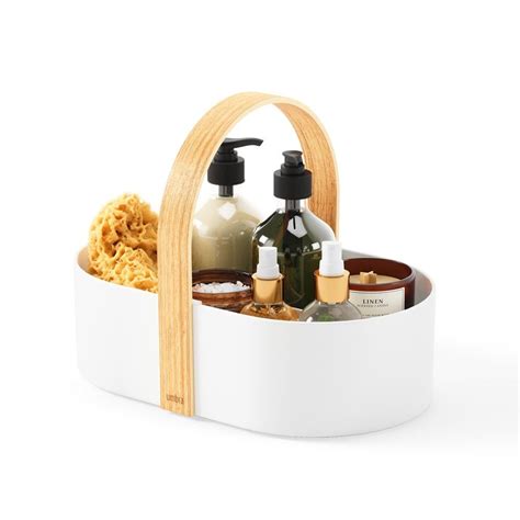 Panier De Rangement Cuisine Blanc Et Bois Bellwood Organiseur Umbra