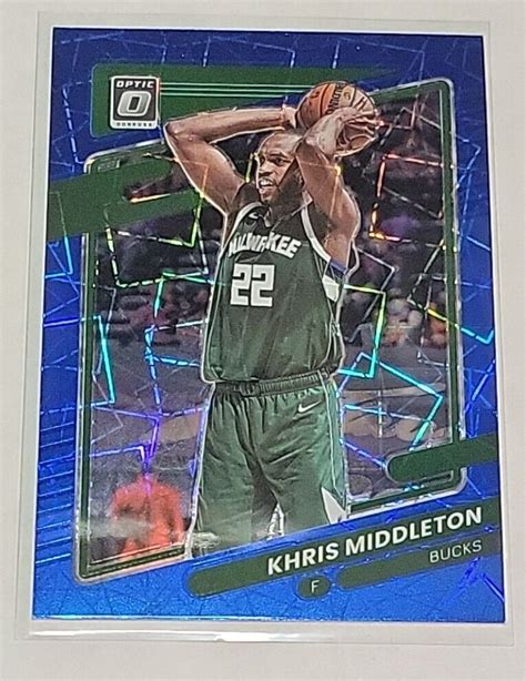 Khris Middleton 2021 22 Panini Donruss Optic Blue Velocity Prizm