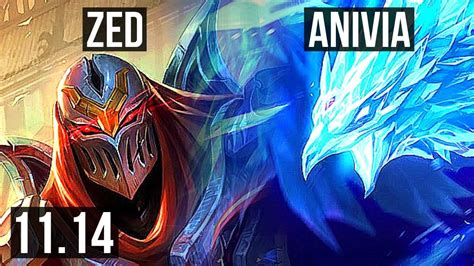 ZED Vs ANIVIA MID 11 Solo Kills 2 7M Mastery 800 Games Godlike