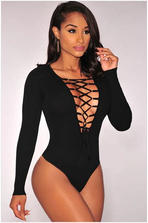 Aliexpress Buy Hot Sexy Long Sleeve Bodysuit Leotard One Piece Top Tee Intimates Sexy