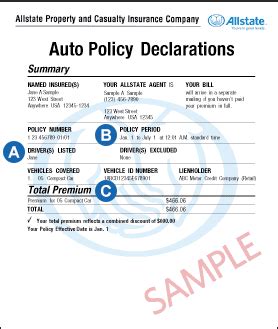 How To Read Your Auto Policy Declaration Allstate