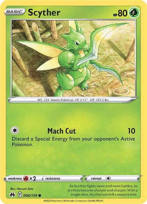 Pokemon Trading Card Game Crown Zenith Single Card Common Scyther 6 Toywiz