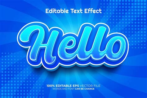 Hola Vector Estilo De Efecto De Texto Editable D Vector Premium