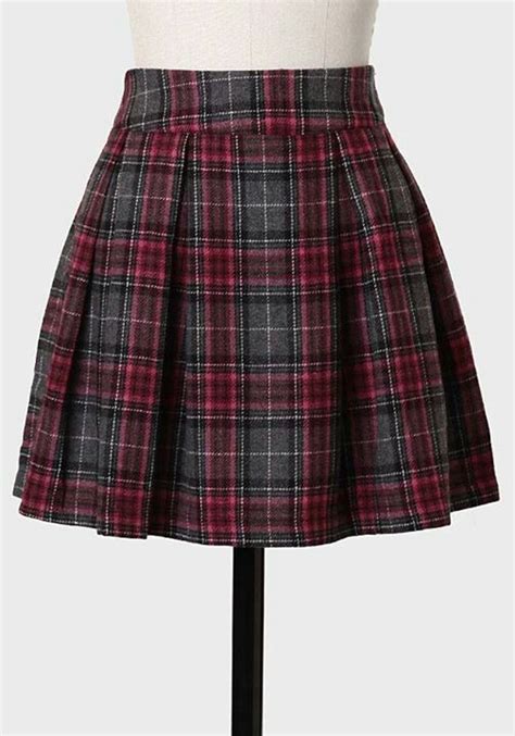 Pin On Clothing Skirts Black Casual Outfits Plaid Pleated Skirt