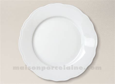 Assiette Plate Porcelaine Blanche Colbert Fabriquee En France D Cm