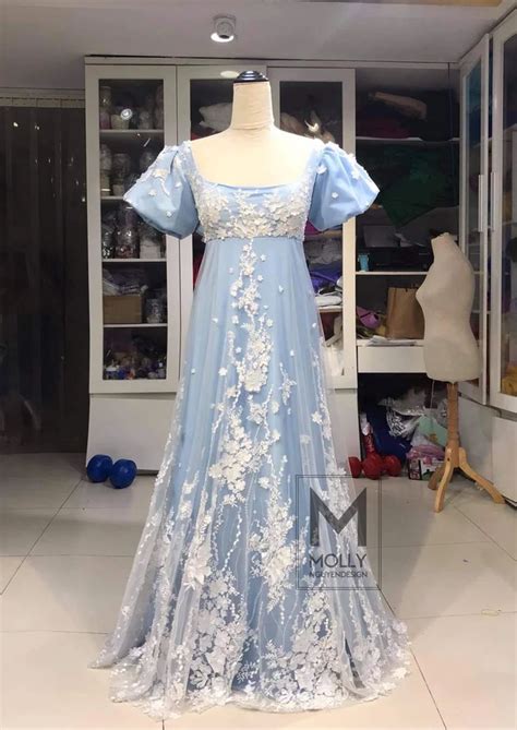 Bridgerton Regency Ball Gown Daphne Bridgerton Blue Dress Etsy Old